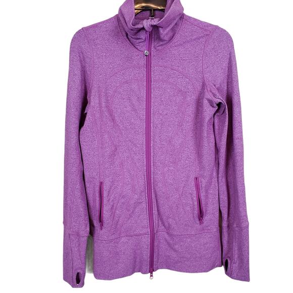 Lululemon Women's In Stride Purple Full Zip Jacket with Thumbholes Size 4 - Picture 1 of 8